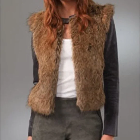 Twelfth Street by Cynthia Vincent Faux Fur Front and Suede Jacket Sz 6 - Picture 16 of 16